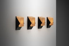 Set of Four Geometric Wall Lamps by Raak, The Netherlands Mid-20th Century