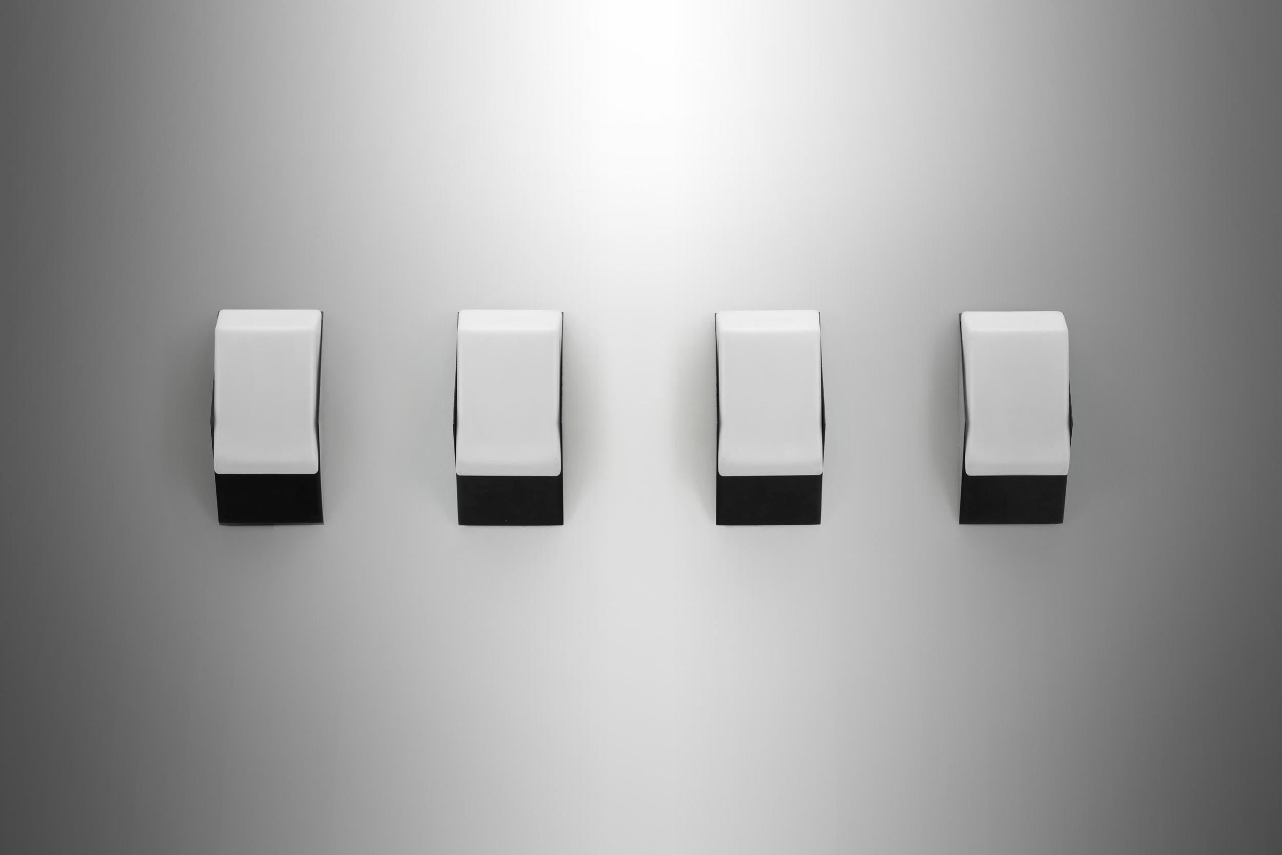 Set of Four Geometric Wall Lamps by Raak, The Netherlands Mid-20th Century For Sale 1