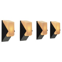 Set of Four Geometric Wall Lamps by Raak, The Netherlands Mid-20th Century