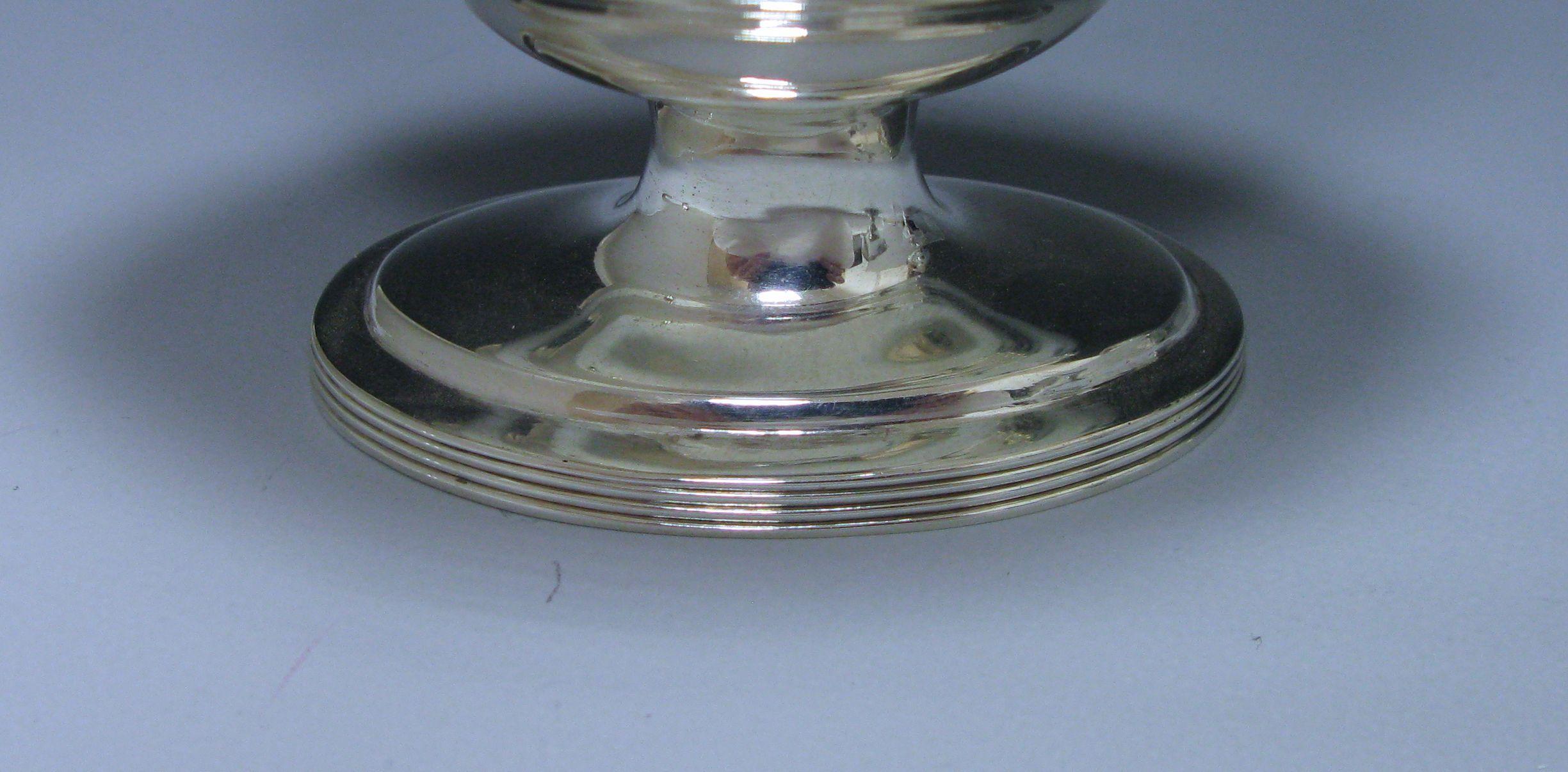 English Set of Four George III Antique Sterling Silver Salts For Sale