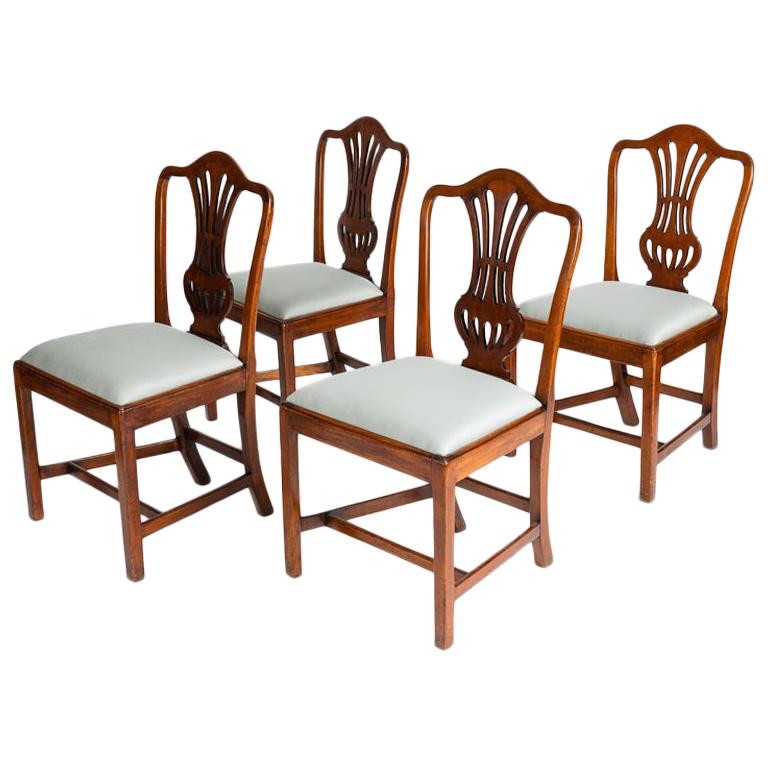 Set of Four George III Dining Chairs, England, Circa 1765-1800 For Sale