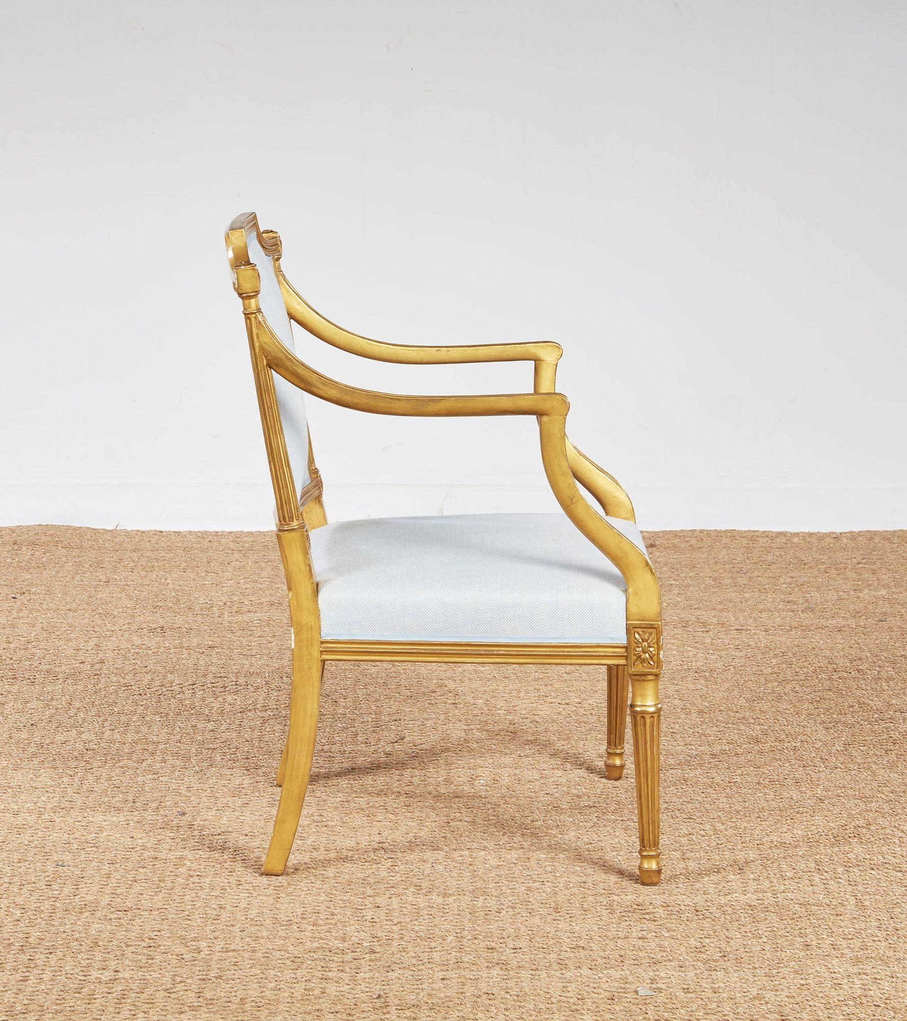 Set di quattro poltrone in legno dorato di Giorgio III in vendita 7