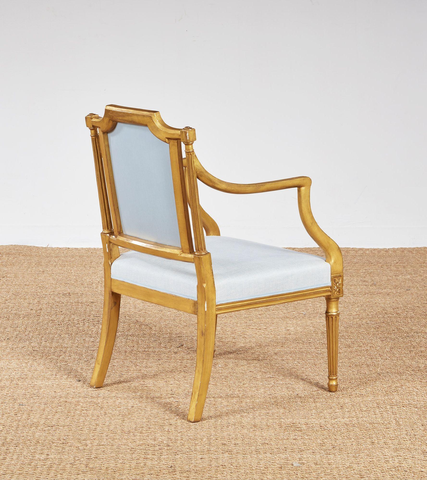 Set di quattro poltrone in legno dorato di Giorgio III in vendita 12