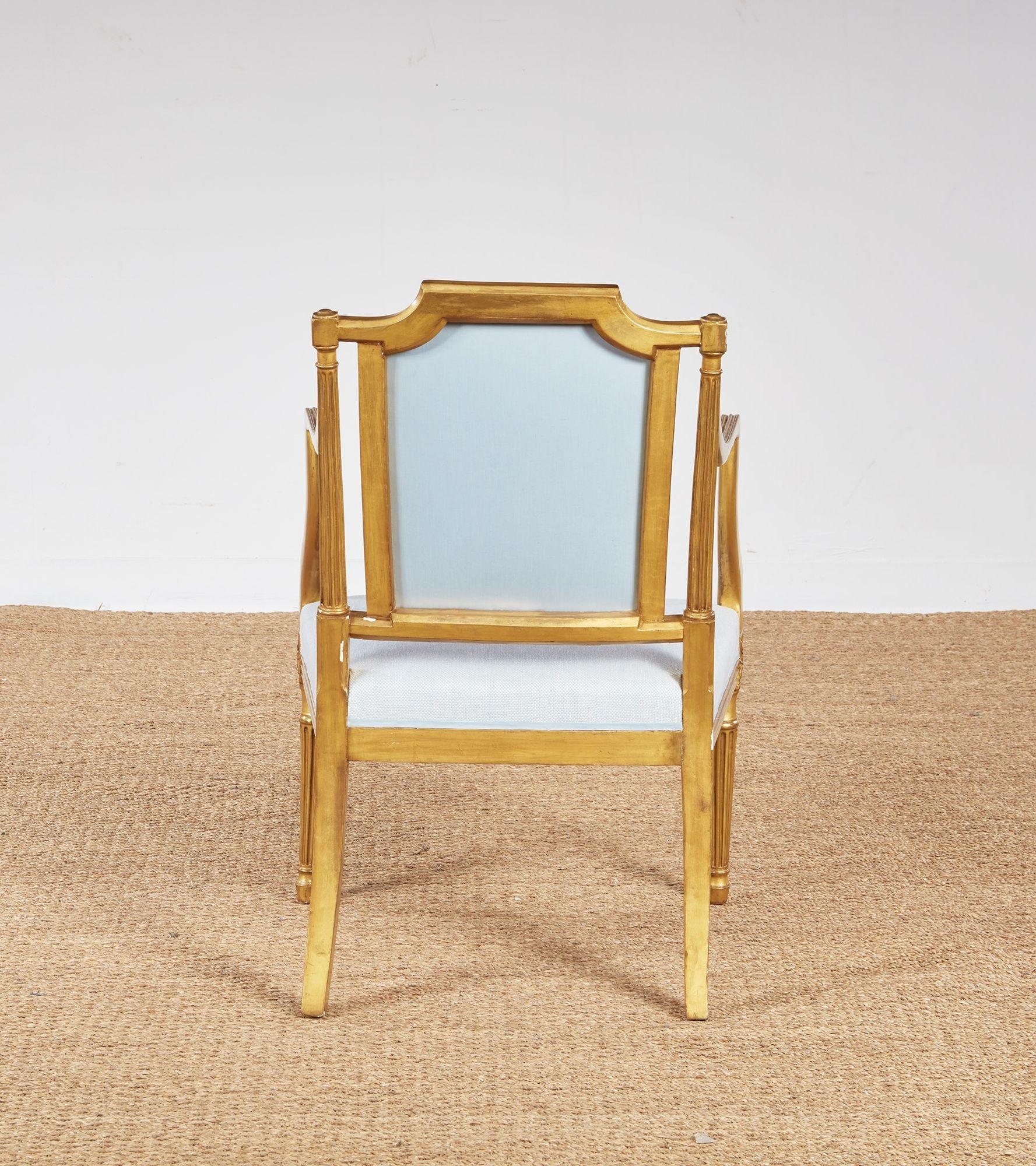 Set di quattro poltrone in legno dorato di Giorgio III in vendita 13