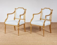 Set of Four George III Giltwood Armchairs