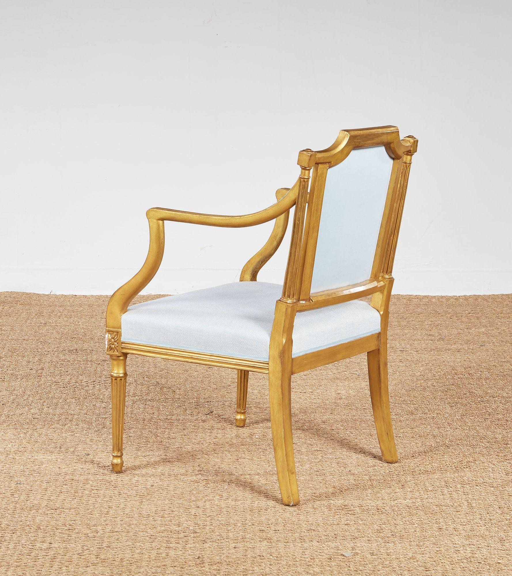 Set di quattro poltrone in legno dorato di Giorgio III in vendita 14