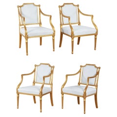 Set of Four George III Giltwood Armchairs