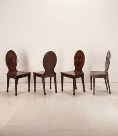 Set di quattro sedie da sala in mogano di Giorgio III