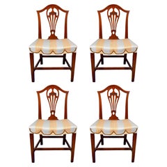 Antique Set of Four George III Mahogany Side Chairs
