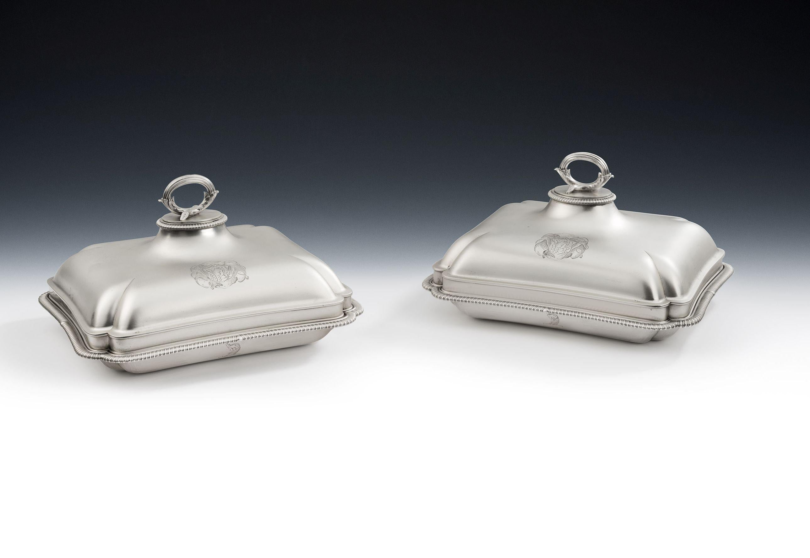 English Set of Four George III Serving Dishes & Covers by Robert Sharp, 1801 For Sale