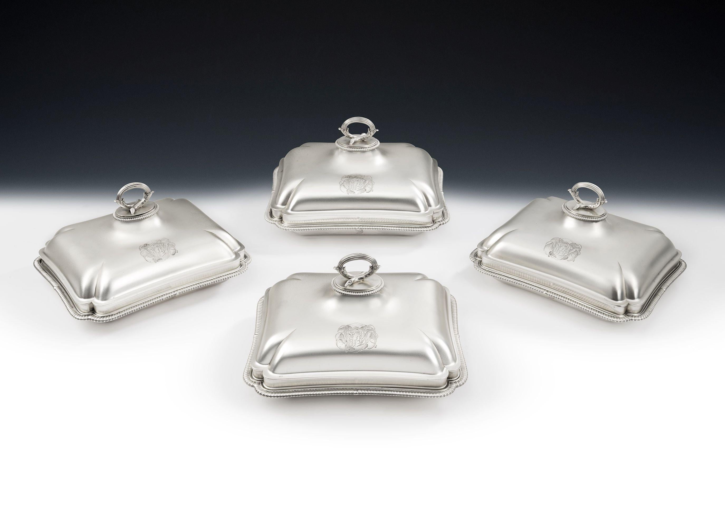 Set of Four George III Serving Dishes & Covers by Robert Sharp, 1801 For Sale