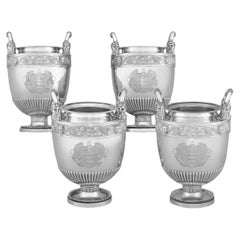 Set of Four George III Silver Wine Coolers by Rundell, Bridge & Rundell