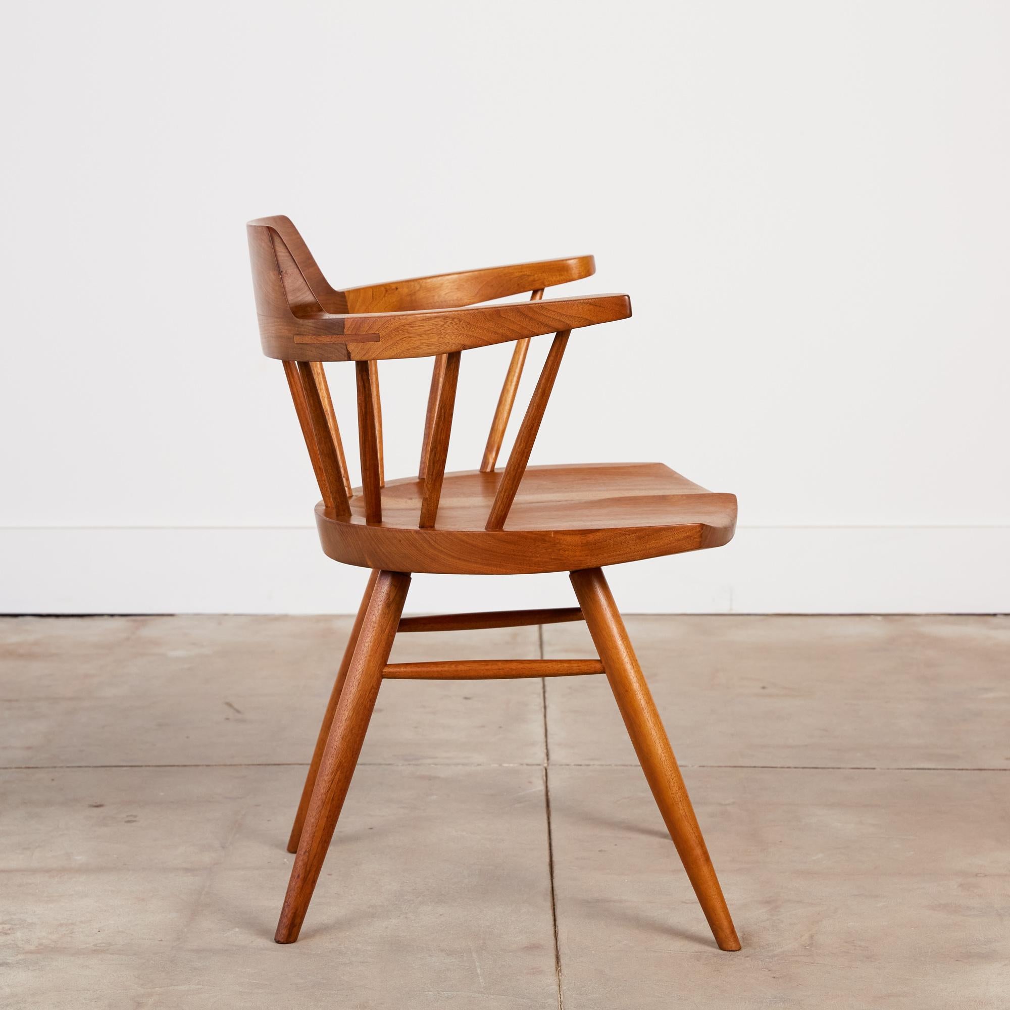 Set of Four George Nakashima Black Walnut Captain's Chairs 5