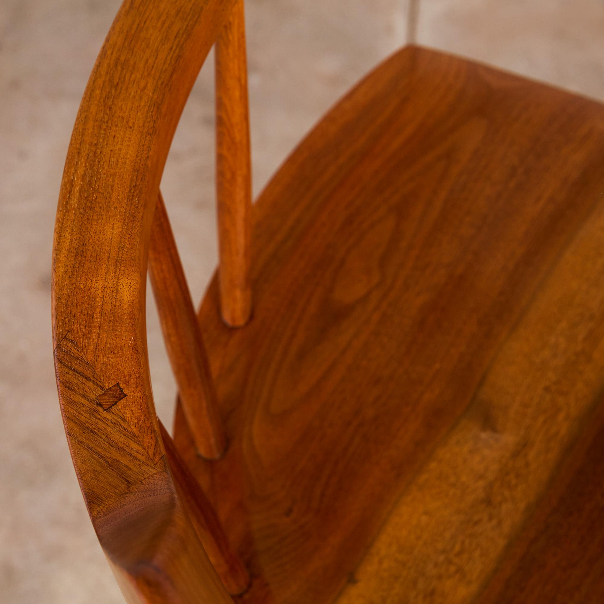 Set of Four George Nakashima Black Walnut Captain's Chairs 7