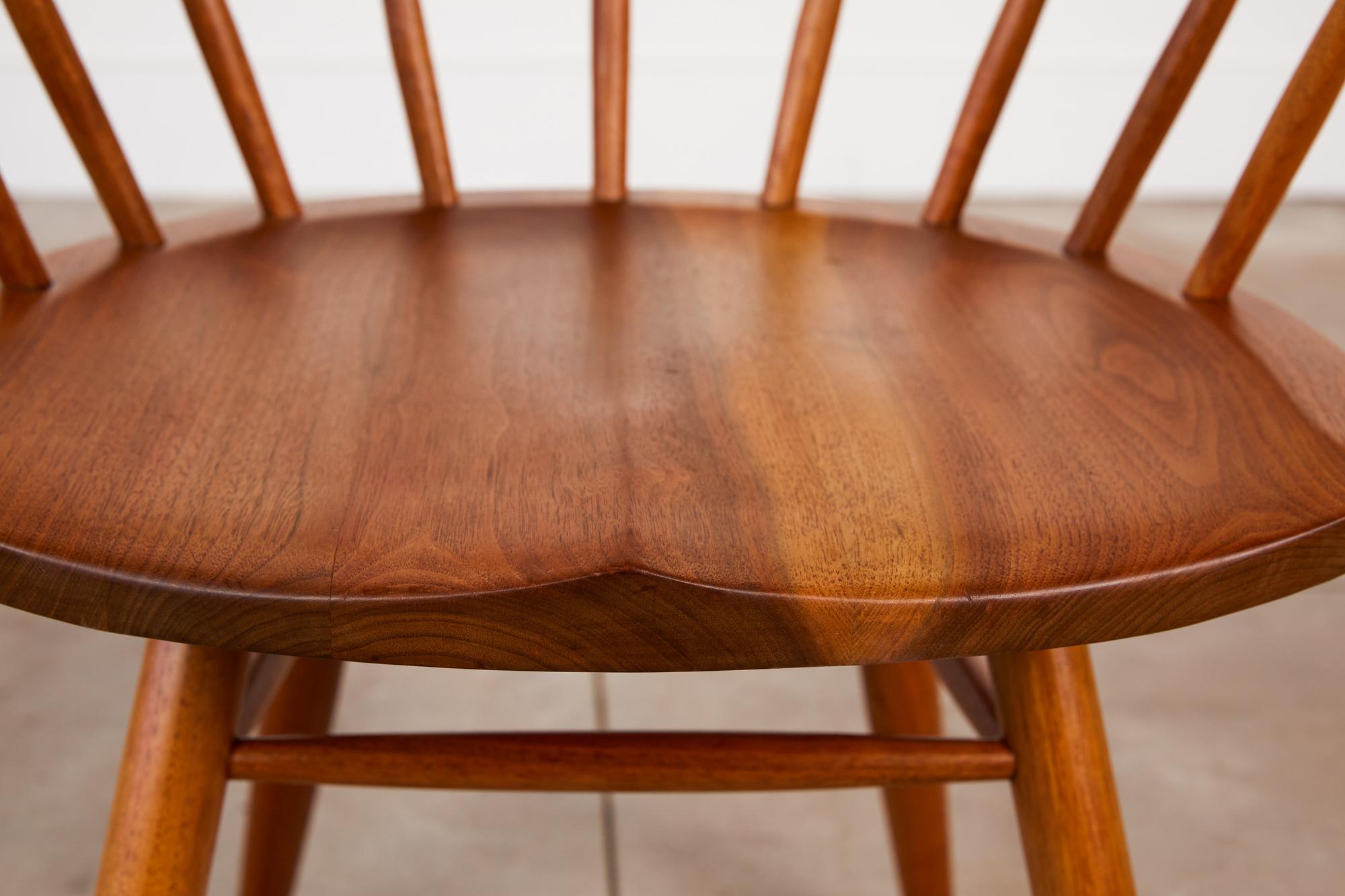 Set of Four George Nakashima Black Walnut Captain's Chairs 10