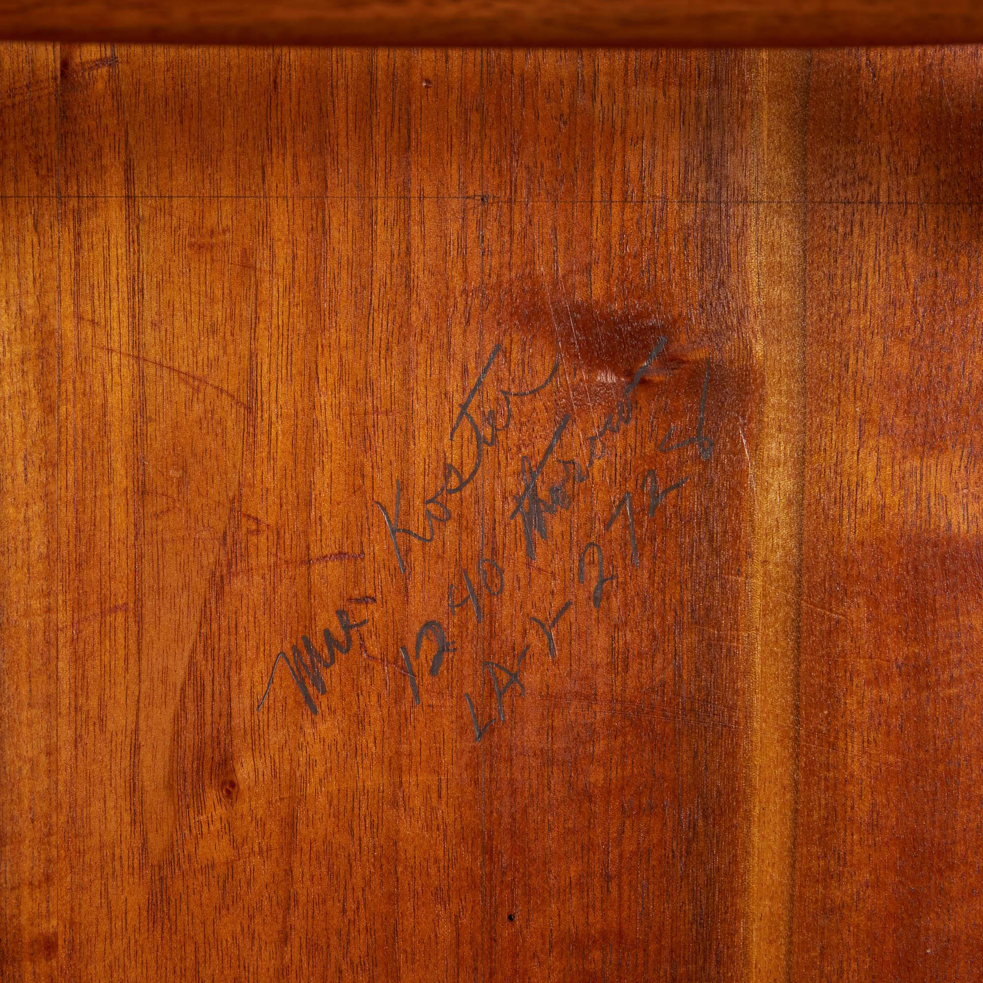 Set of Four George Nakashima Black Walnut Captain's Chairs 14