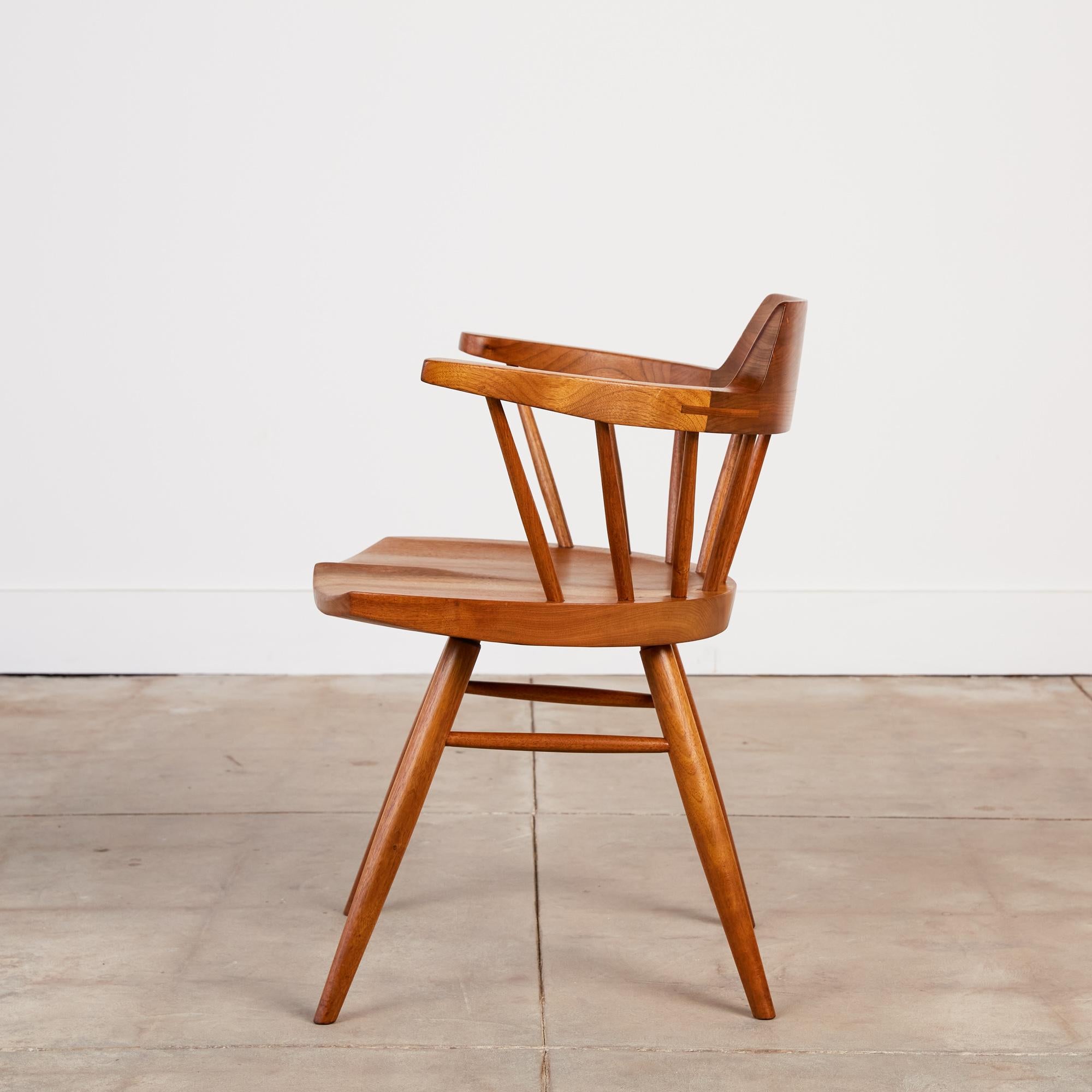 Set of Four George Nakashima Black Walnut Captain's Chairs 2