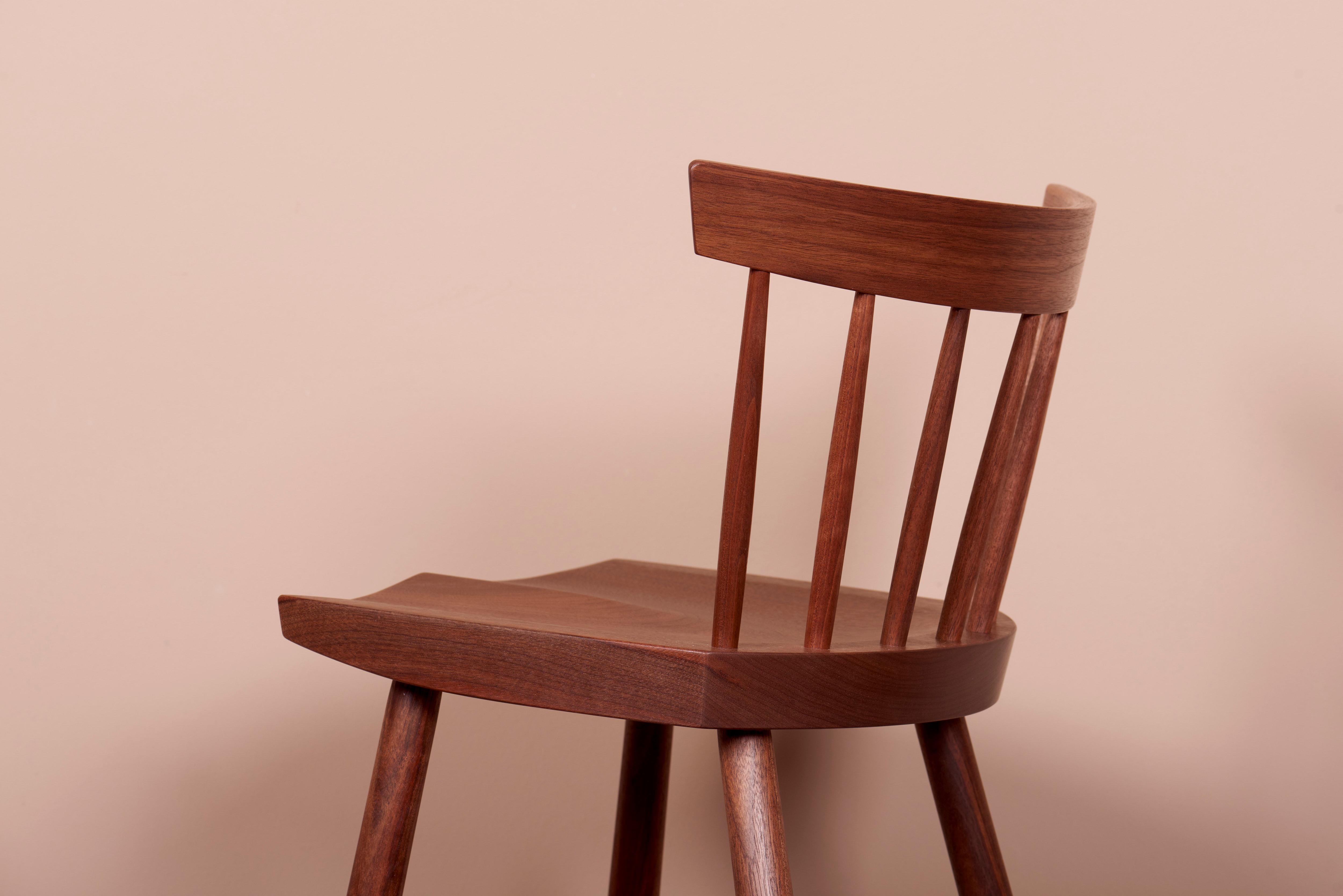 Walnut Four Mira Nakashima 4-Legged High Chairs based on a design by George Nakashima For Sale