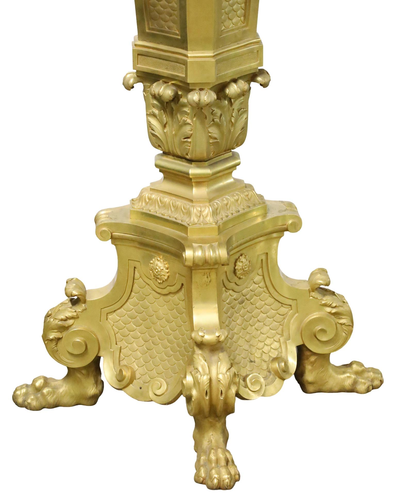 Set of Four Georgian Gilt Bronze Palace Torchieres im Angebot 3