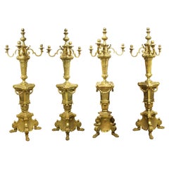 Set of Four Georgian Gilt Bronze Palace Torchieres