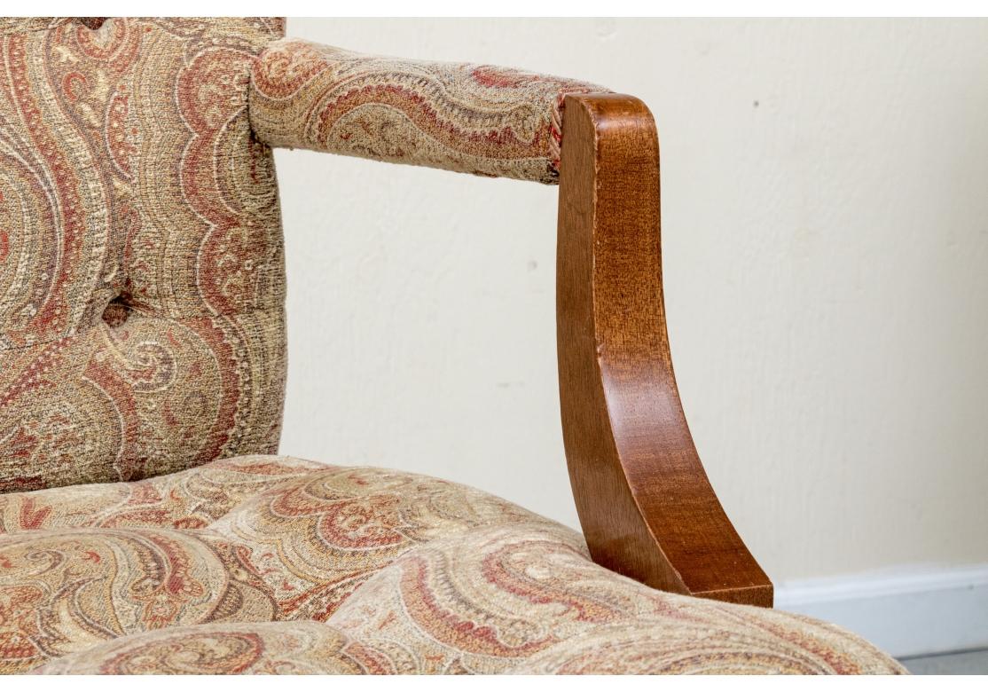 Set Of Four Georgian Style Paisley Covered Armchairs 7