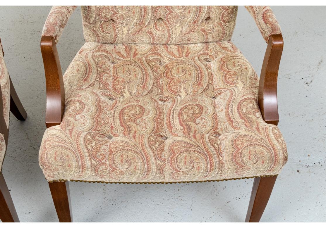 Set Of Four Georgian Style Paisley Covered Armchairs 1