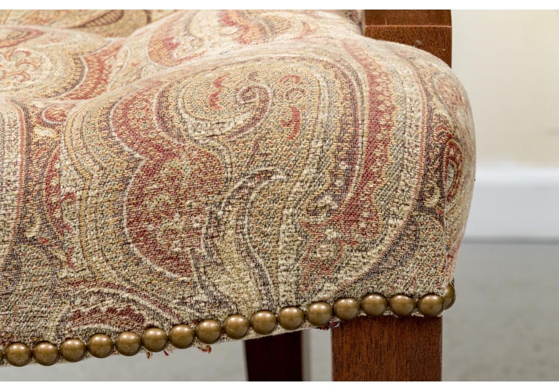 Set Of Four Georgian Style Paisley Covered Armchairs 3