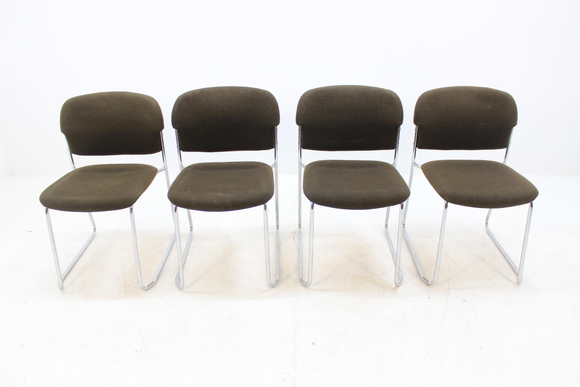 Mid-Century Modern Set of Four Gerd Lange Chairs by Drabert, 1980s For Sale