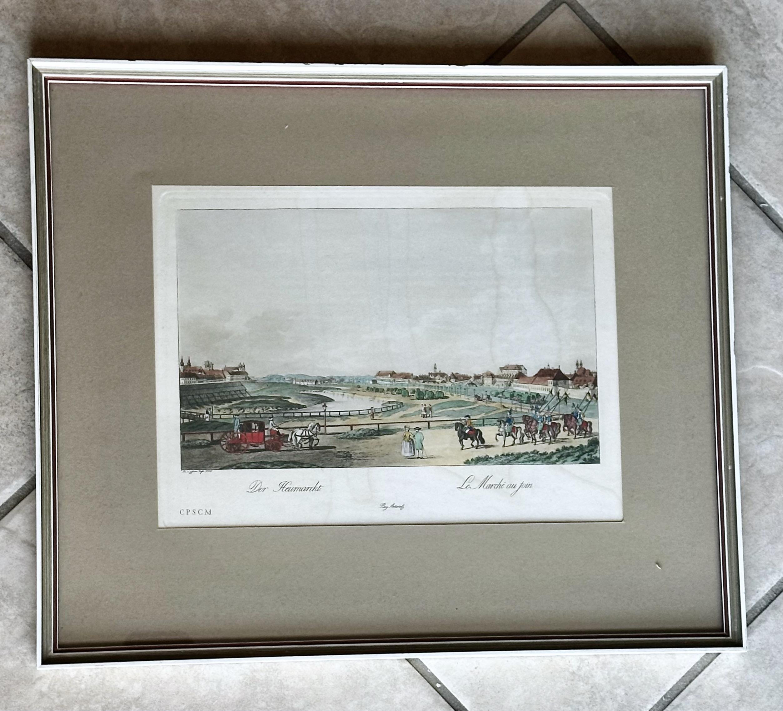 Set of Four German 18th Century Colored City View Engravings For Sale 1