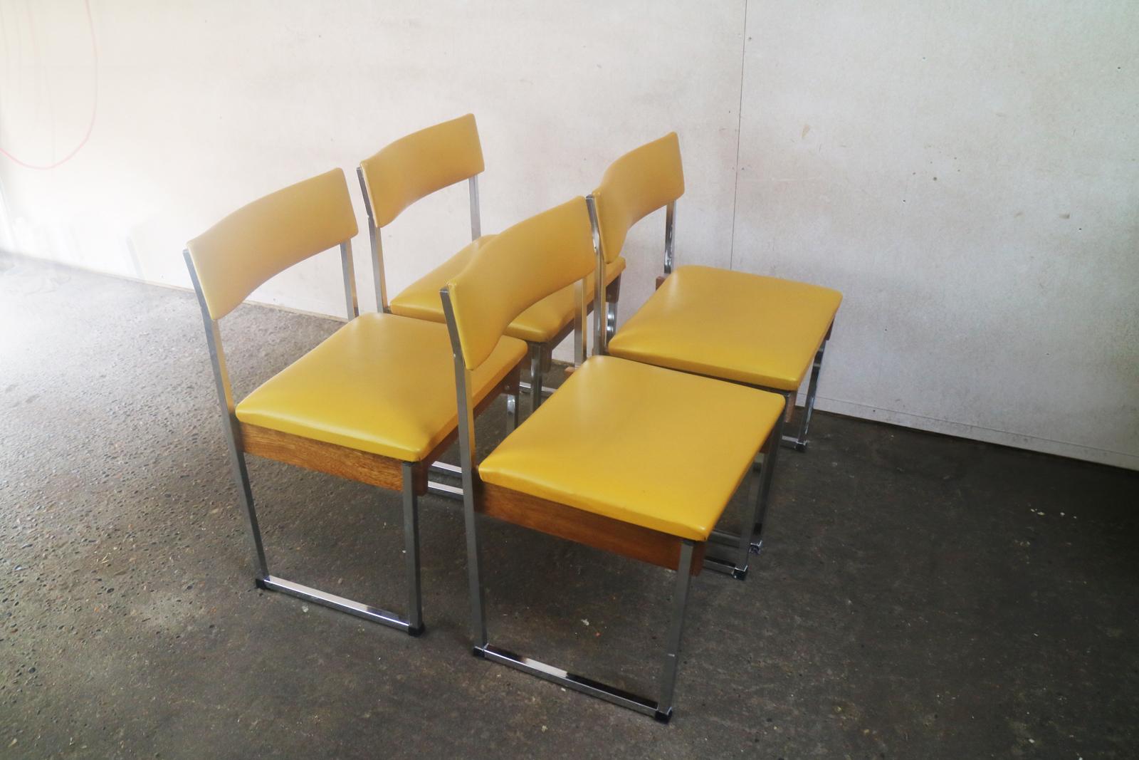 Matching set of 1970s midcentury chairs made in Germany. For dining or office use.
