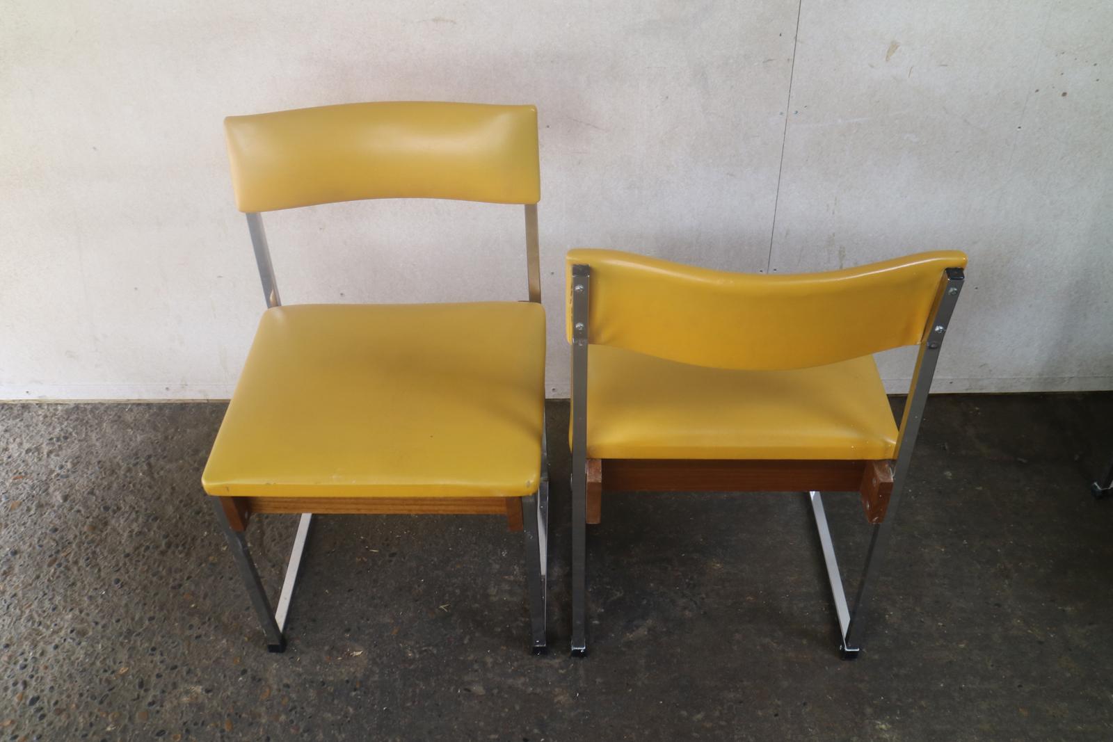 Late 20th Century Set of Four German 1970s Midcentury Office or Dining Chairs