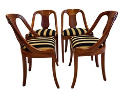 Set of Four German Biedermeier Gondola Chairs, circa 1820