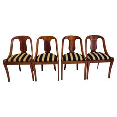 Set of Four German Biedermeier Gondola Chairs, circa 1820