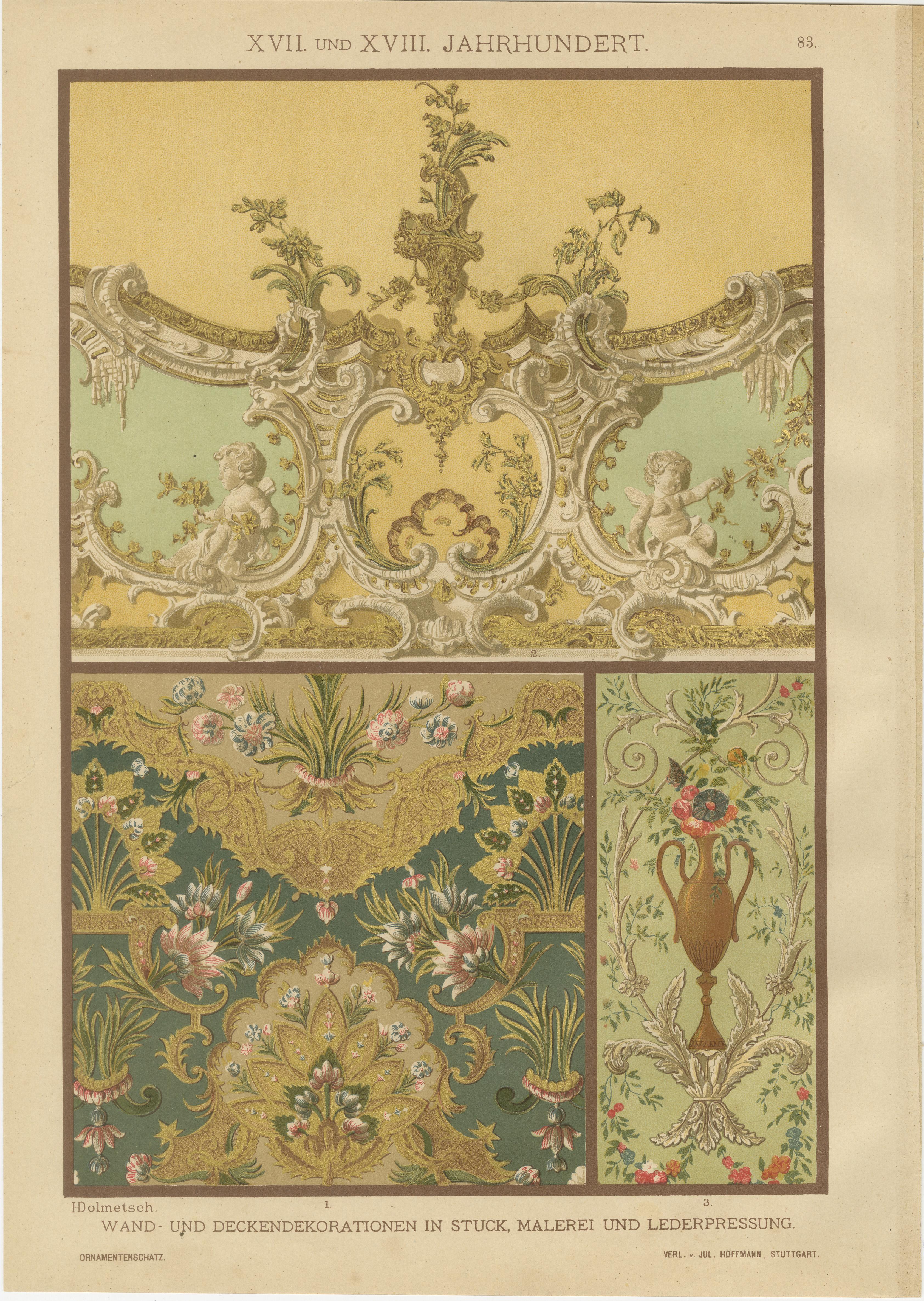 Set of Four German Renaissance Prints by H. Dolmetsch, Ornamentenschatz, c. 1887 In Good Condition For Sale In Langweer, NL