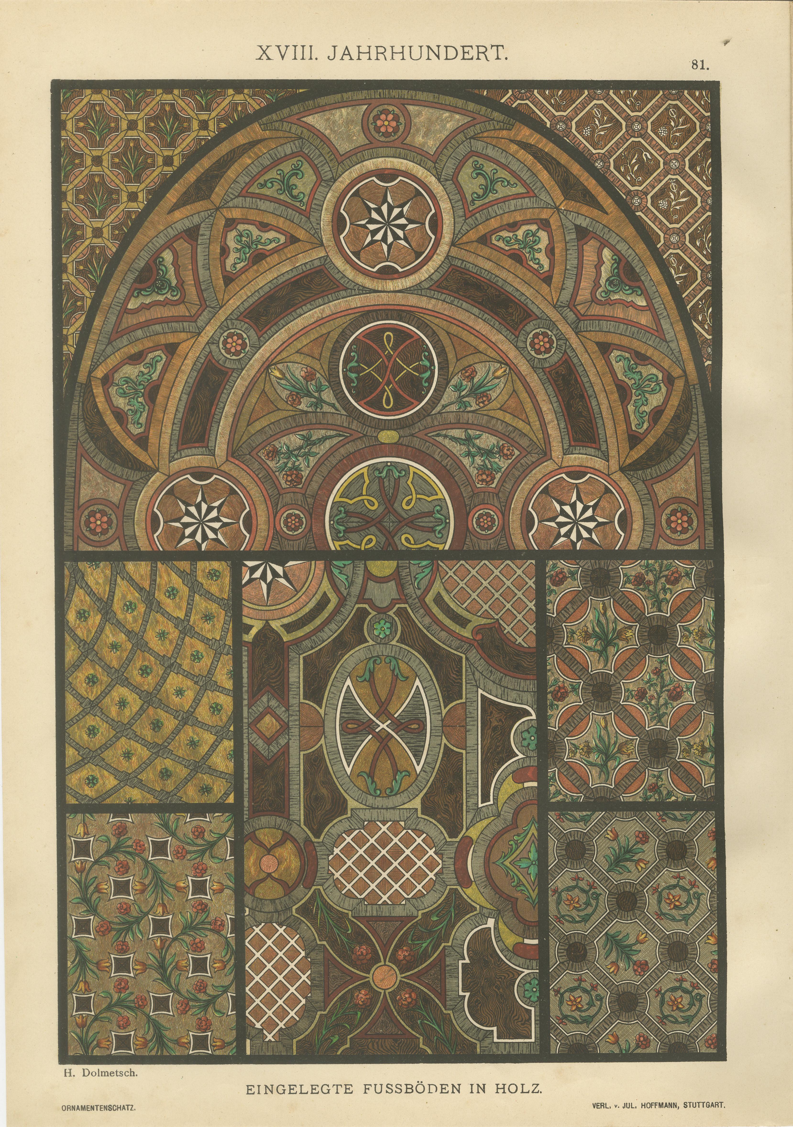 Late 19th Century Set of Four German Renaissance Prints by H. Dolmetsch, Ornamentenschatz, c. 1887 For Sale