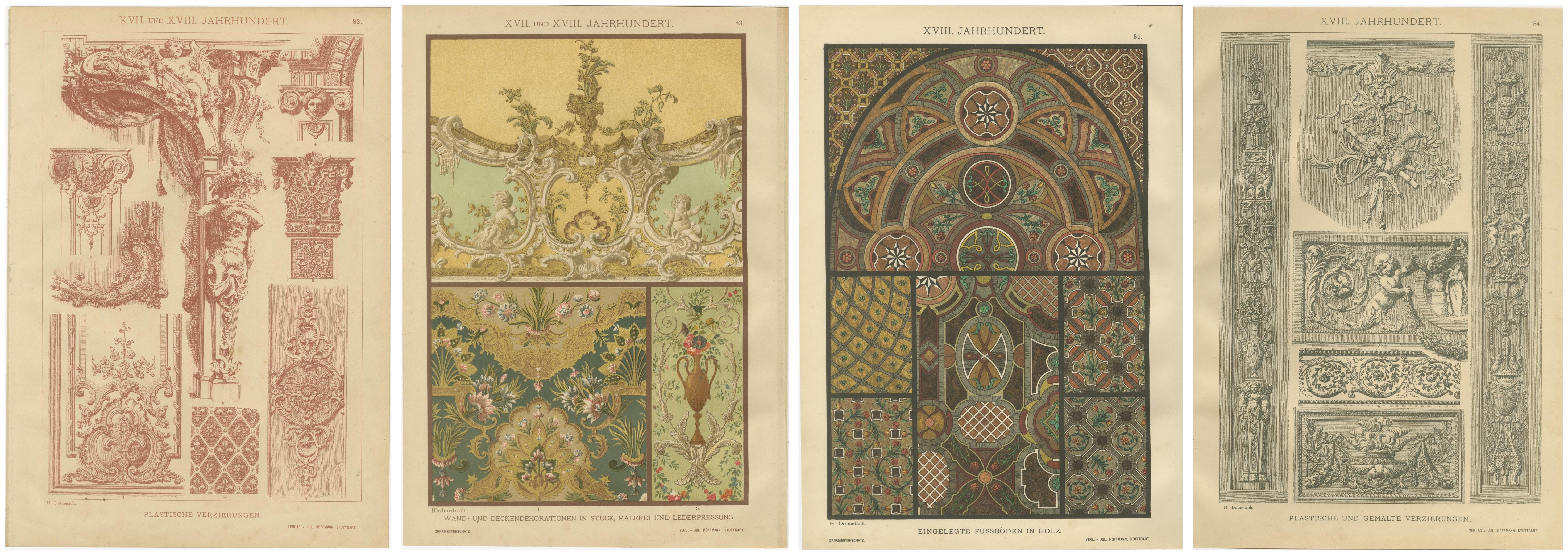 Set of Four German Renaissance Prints by H. Dolmetsch, Ornamentenschatz, c. 1887 For Sale 4