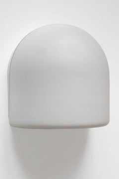 Set of Four German Vintage Minimalist White Glass Flush Mounts Wall Lights