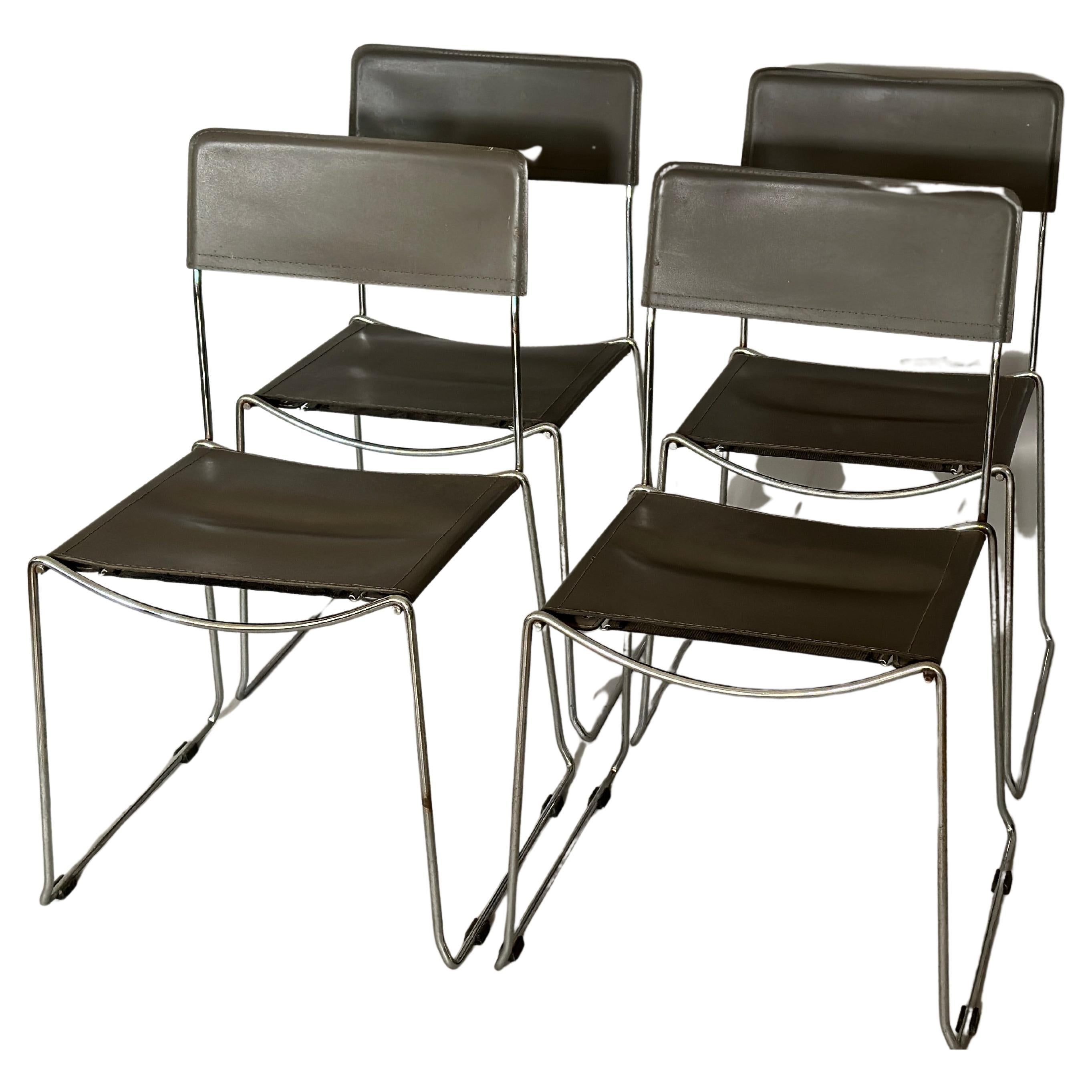 Set of Four Giandomenico Belotti chair 1970s For Sale