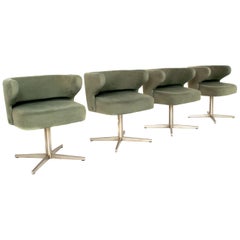 Set of Four Gianni Moscatelli Swivel 'Poney' Chairs for Formanova, Italy, 1970's