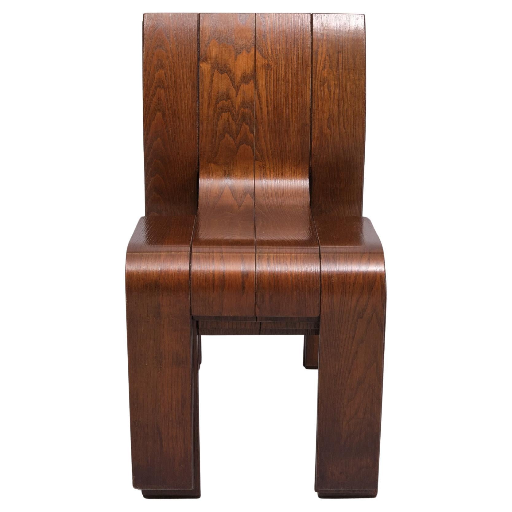 Ensemble de quatre chaises Strip conçues par Gijs Bakker pour Castelijn. Cette pièce emblématique du design néerlandais est tout simplement incroyable. Conçu par le célèbre designer Gijs Bakker et fabriqué par Castelijn dans les années 1970. Ces