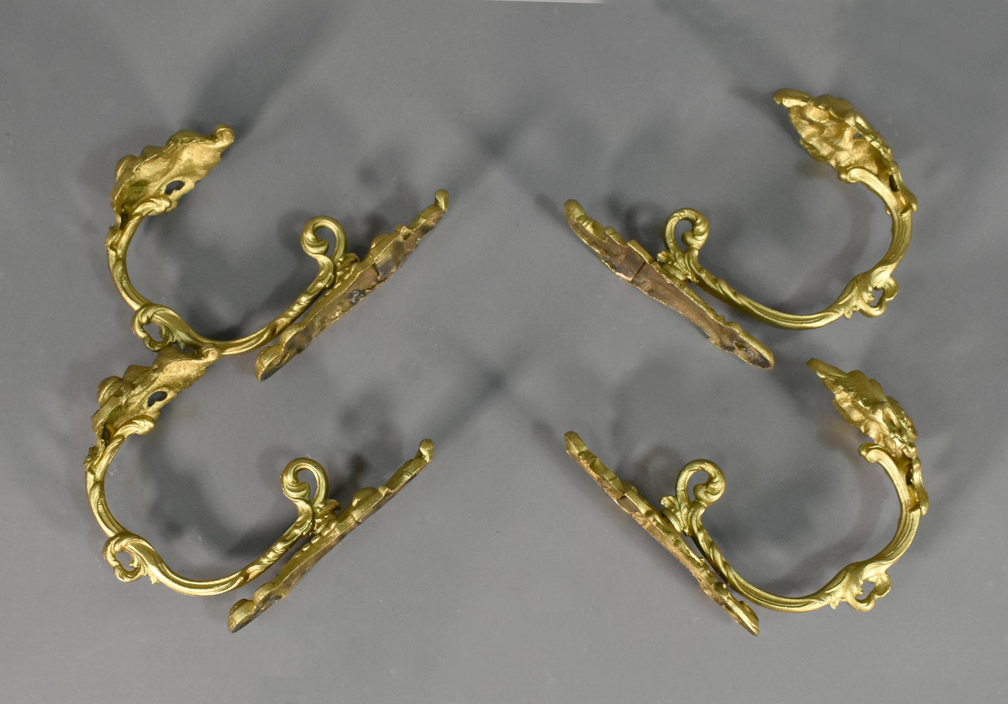Set of Four Gilt Bronze Curtain Tie-Backs Louis XV Style 7