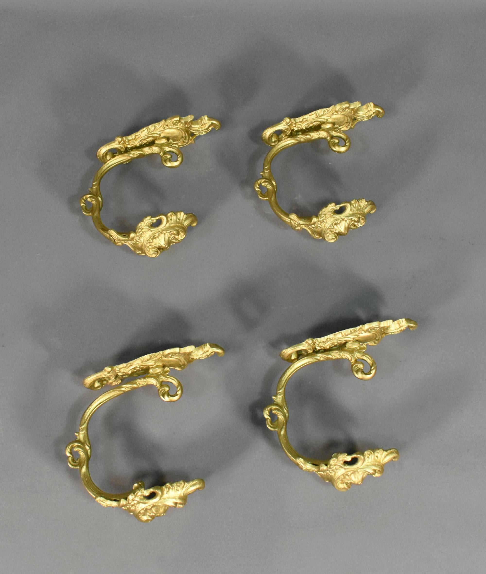 Set of Four Gilt Bronze Curtain Tie-Backs Louis XV Style 1