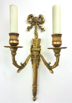 Set of Four Gilt Bronze Louis XVI Style Sconces by E. F. Caldwell