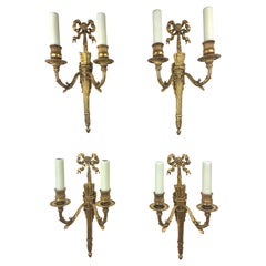 Set of Four Gilt Bronze Louis XVI Style Sconces by E. F. Caldwell
