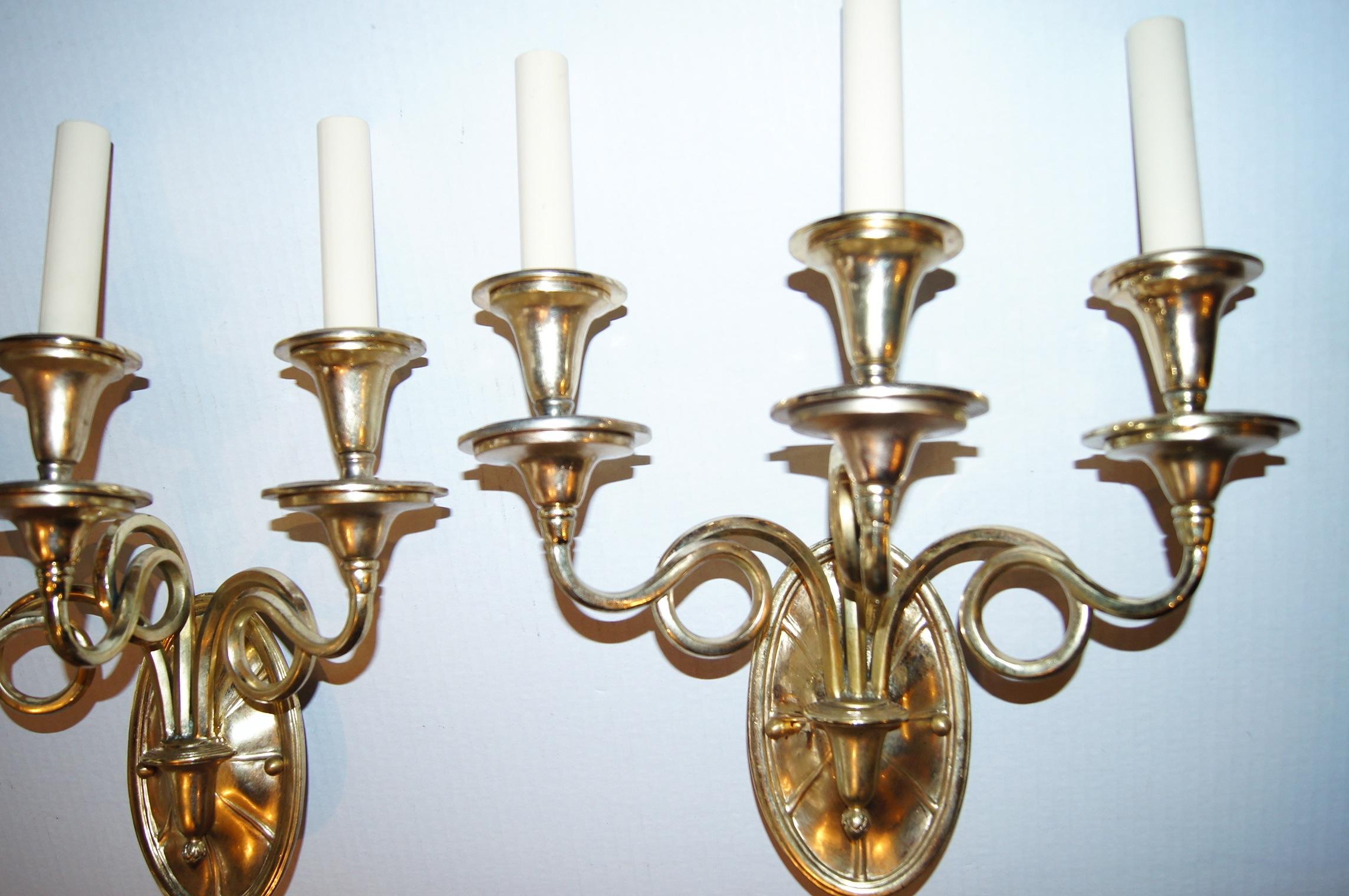 Mid-20th Century Set of French Gilt Bronze Sconces, Sold per Pair For Sale