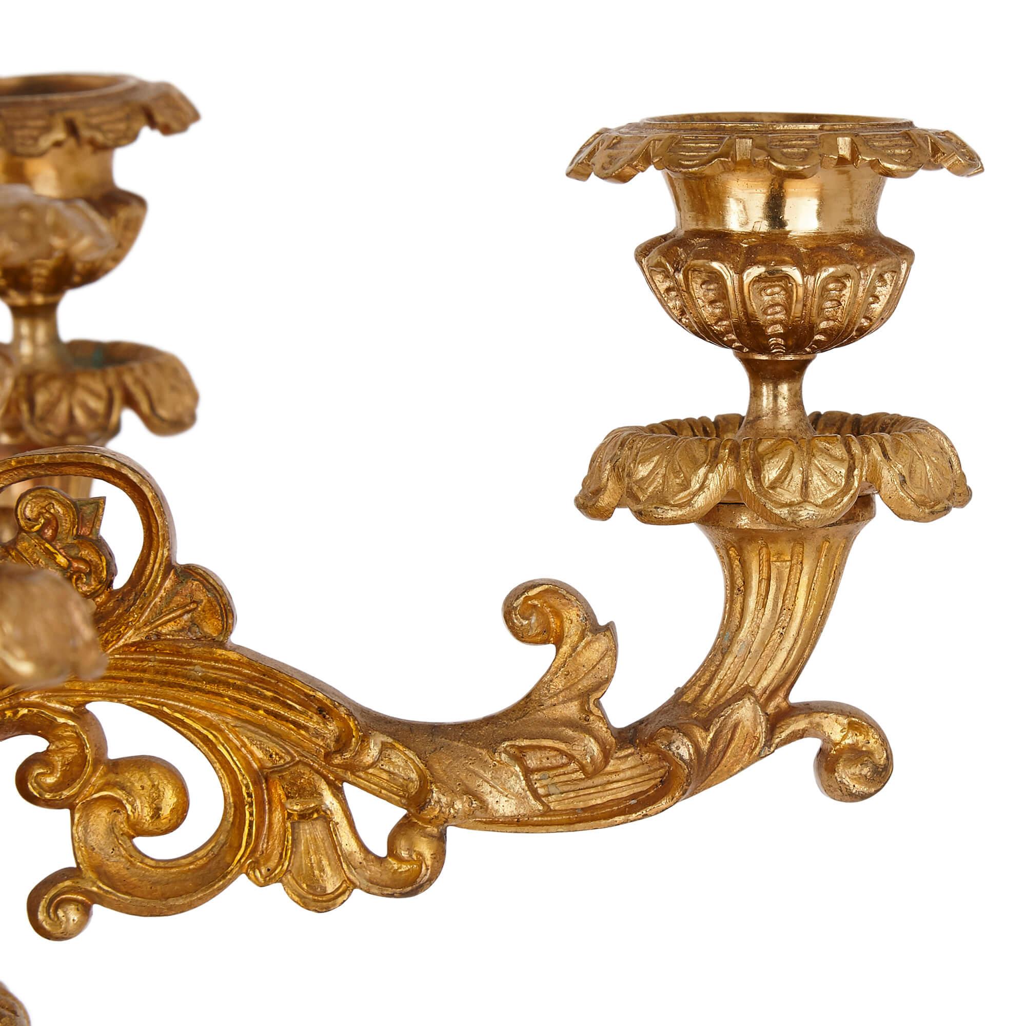 Set of Four Gilt Bronze Table Candelabra by Picard In Good Condition For Sale In London, GB