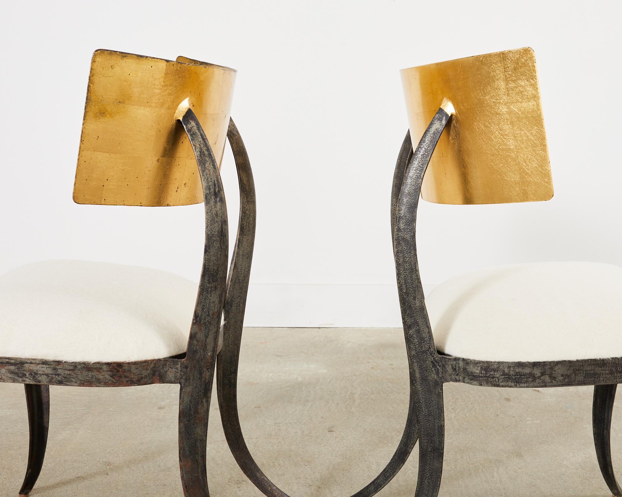 Set of Four Gilt Iron Klismos Chairs by Ched Berenguer-Topacio 2