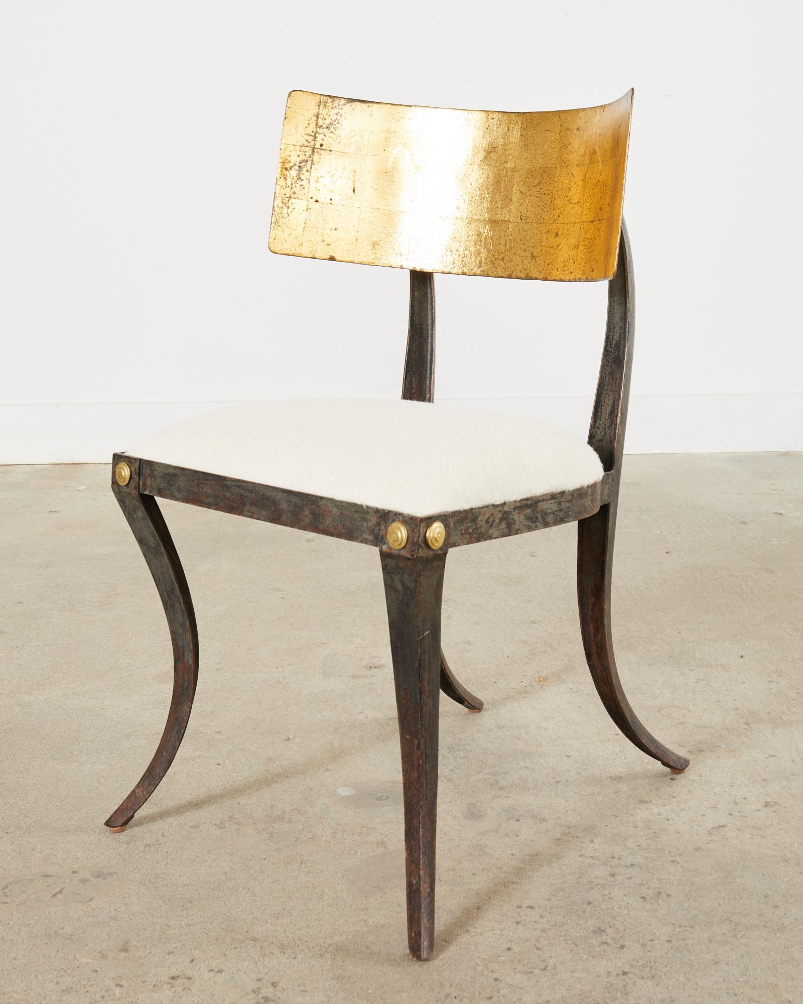 Set of Four Gilt Iron Klismos Chairs by Ched Berenguer-Topacio 5
