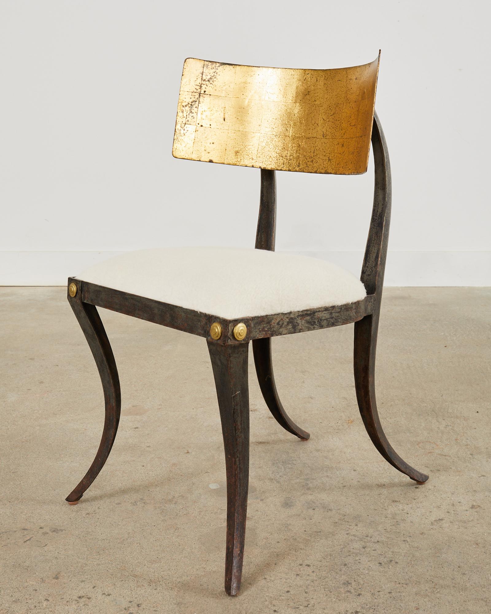 Set of Four Gilt Iron Klismos Chairs by Ched Berenguer-Topacio 8