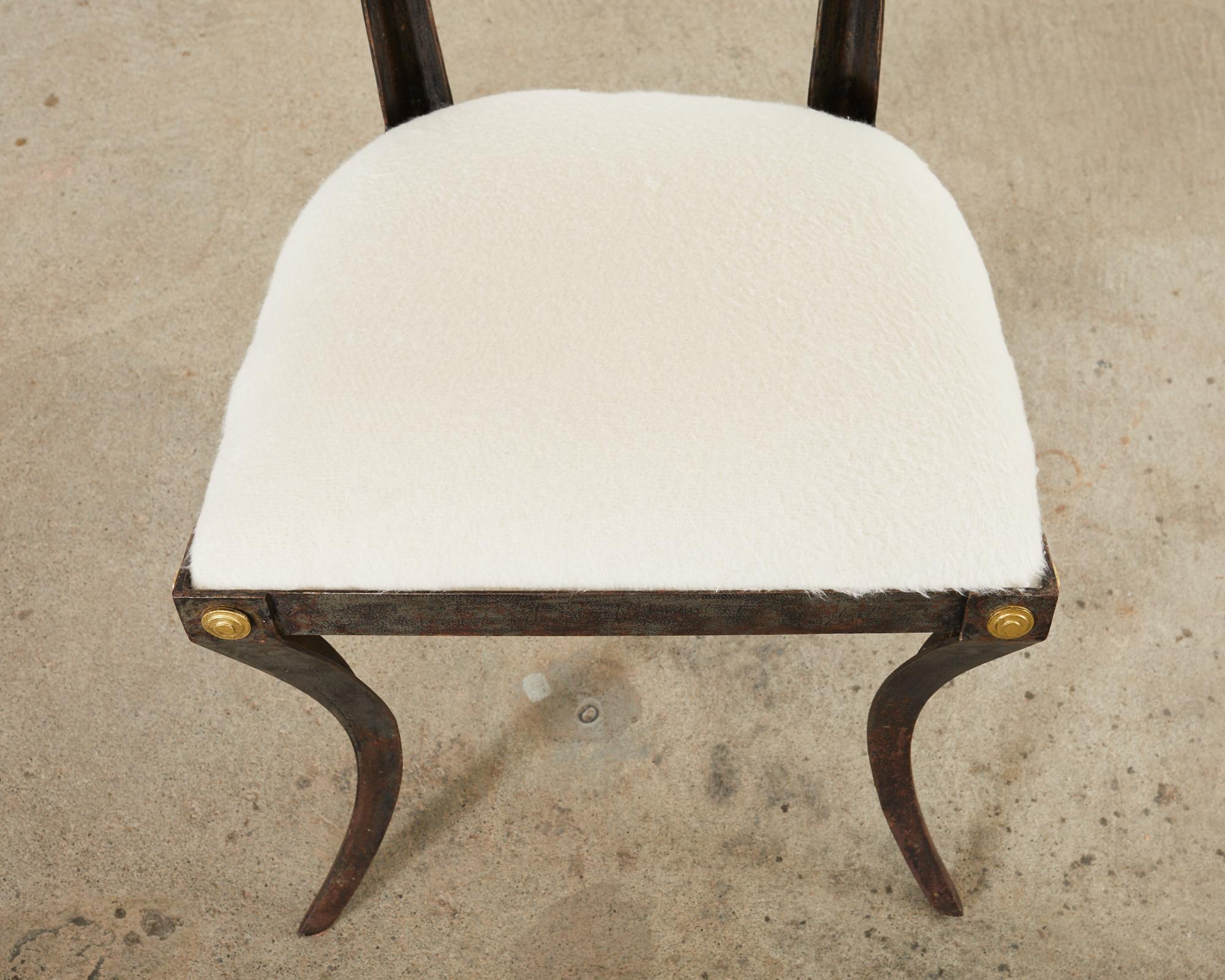 Set of Four Gilt Iron Klismos Chairs by Ched Berenguer-Topacio 10